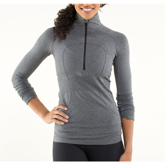 Lululemon Swiftly Tech 1/2 Zip Long Sleeve Fitted Pullover Jacket Shirt Gray 6