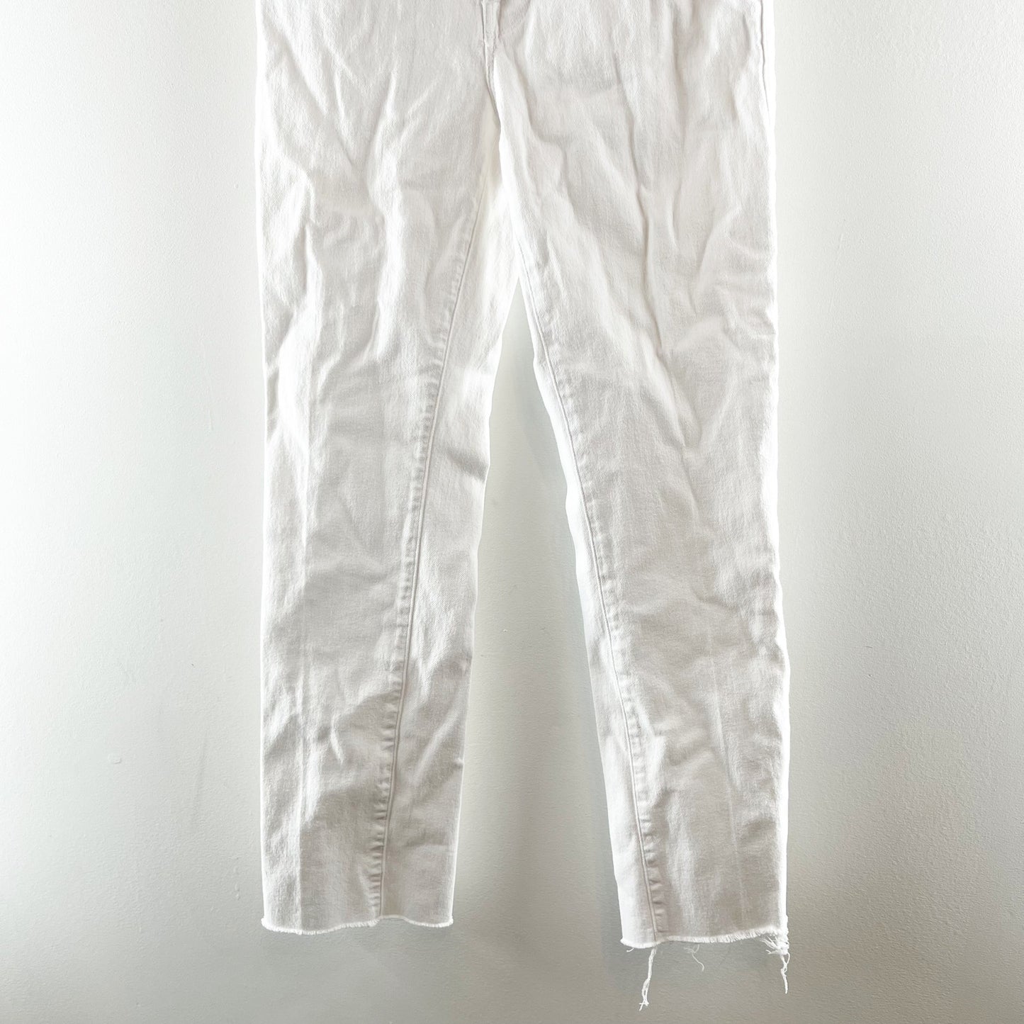 Good American Good Straight High Rise Raw Hem Jeans White 0 / 25