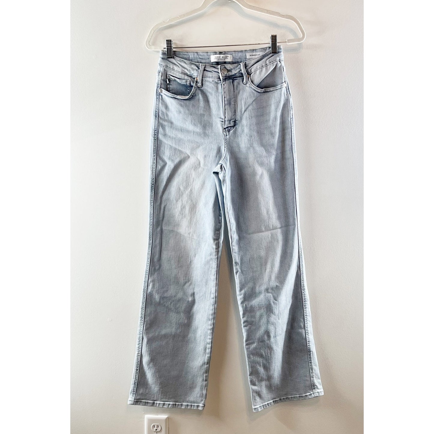 Judy Blue High Waisted Light Wash Denim Straight Fit Jeans Light Blue 7 / 28