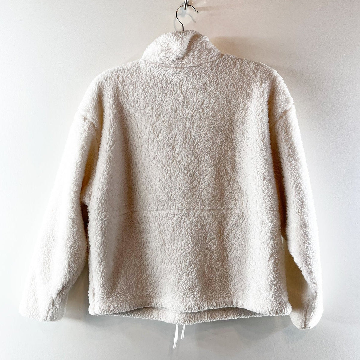 All in Motion Cinch Waist Half Zip Pullover Fleece Jacket Cream White XS