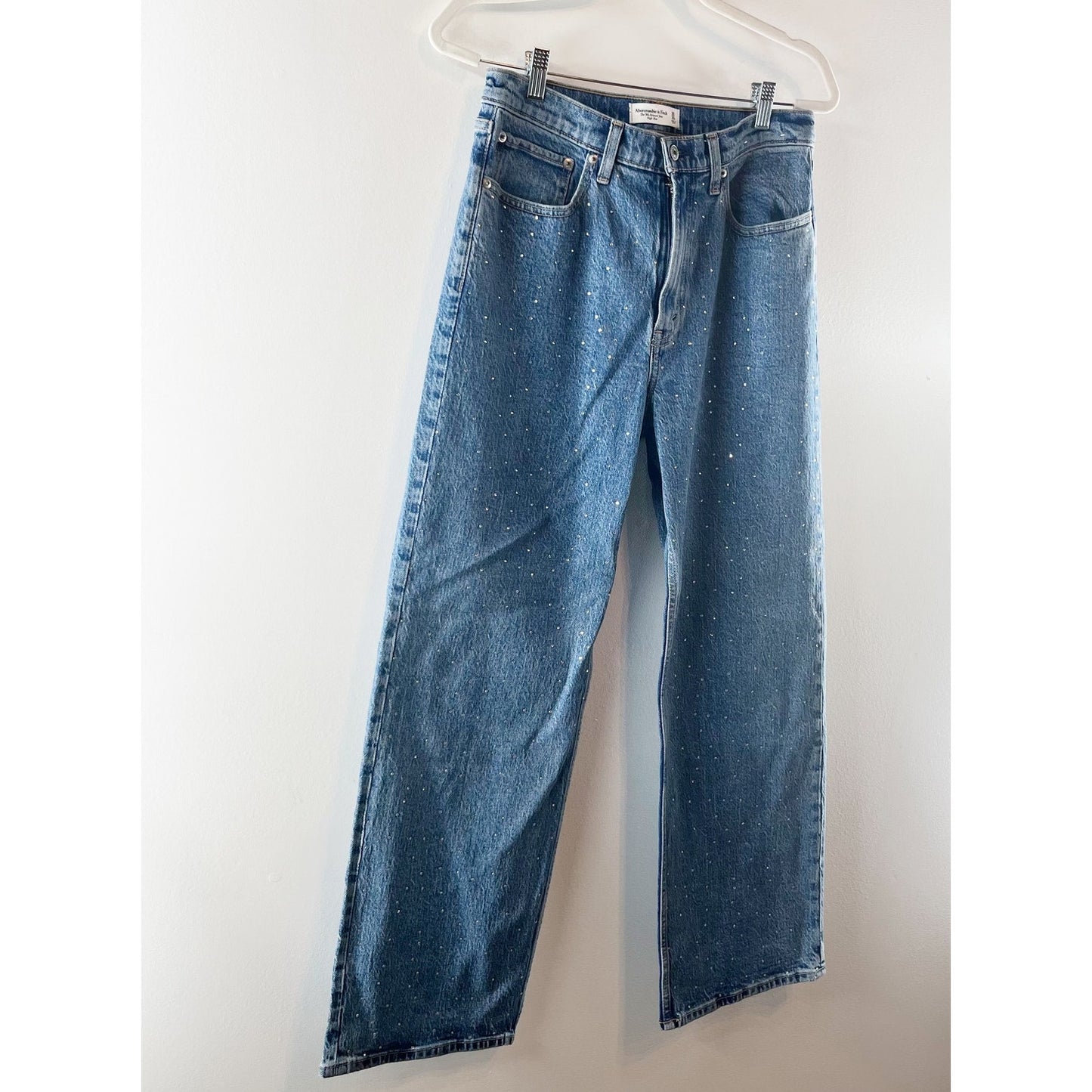 Abercrombie & Fitch The '90's Relaxed Jean Dark Marble With Shine Blue 10 Short