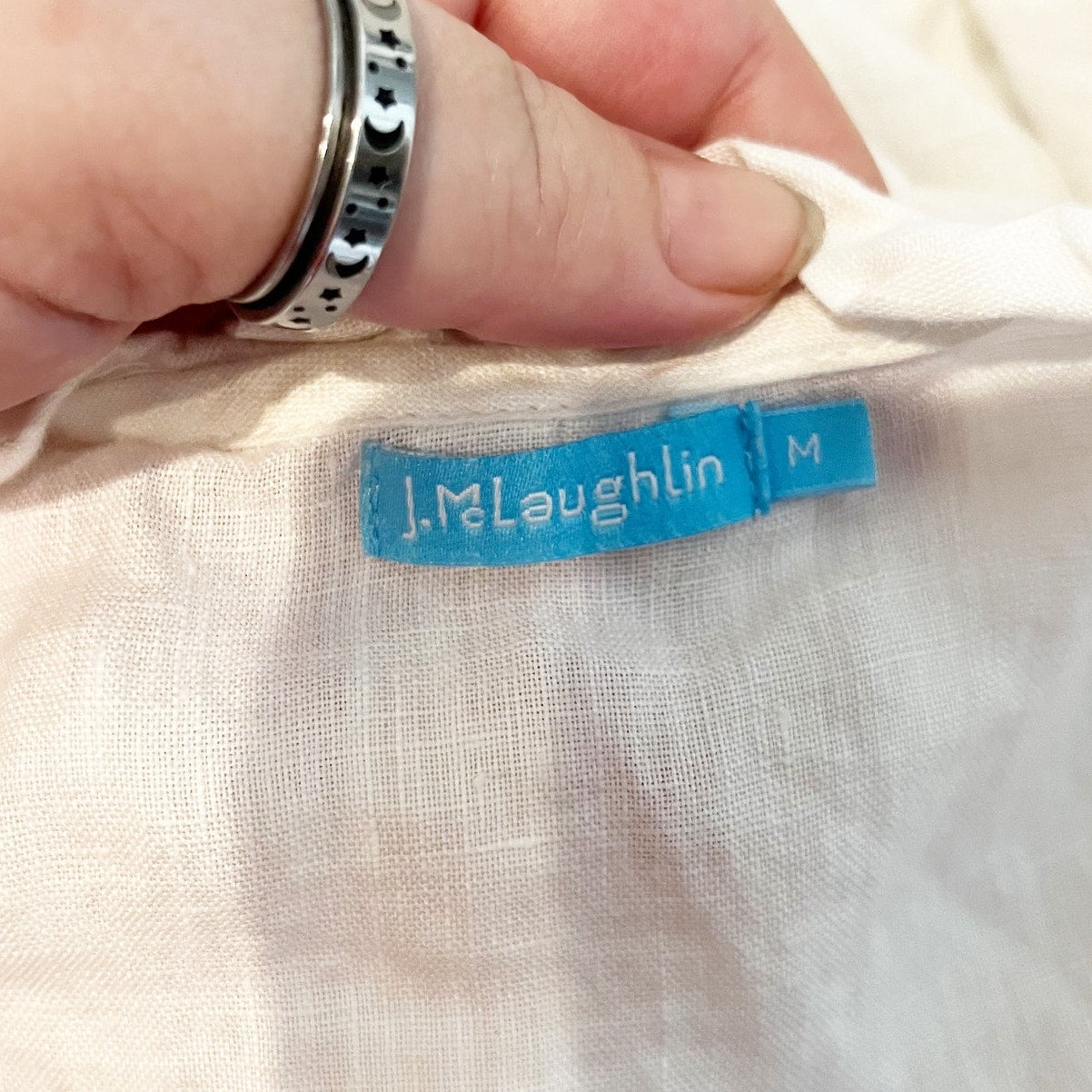 J. McLaughlin Sleeveless Linen Button Up Blouse Tank Top White Medium