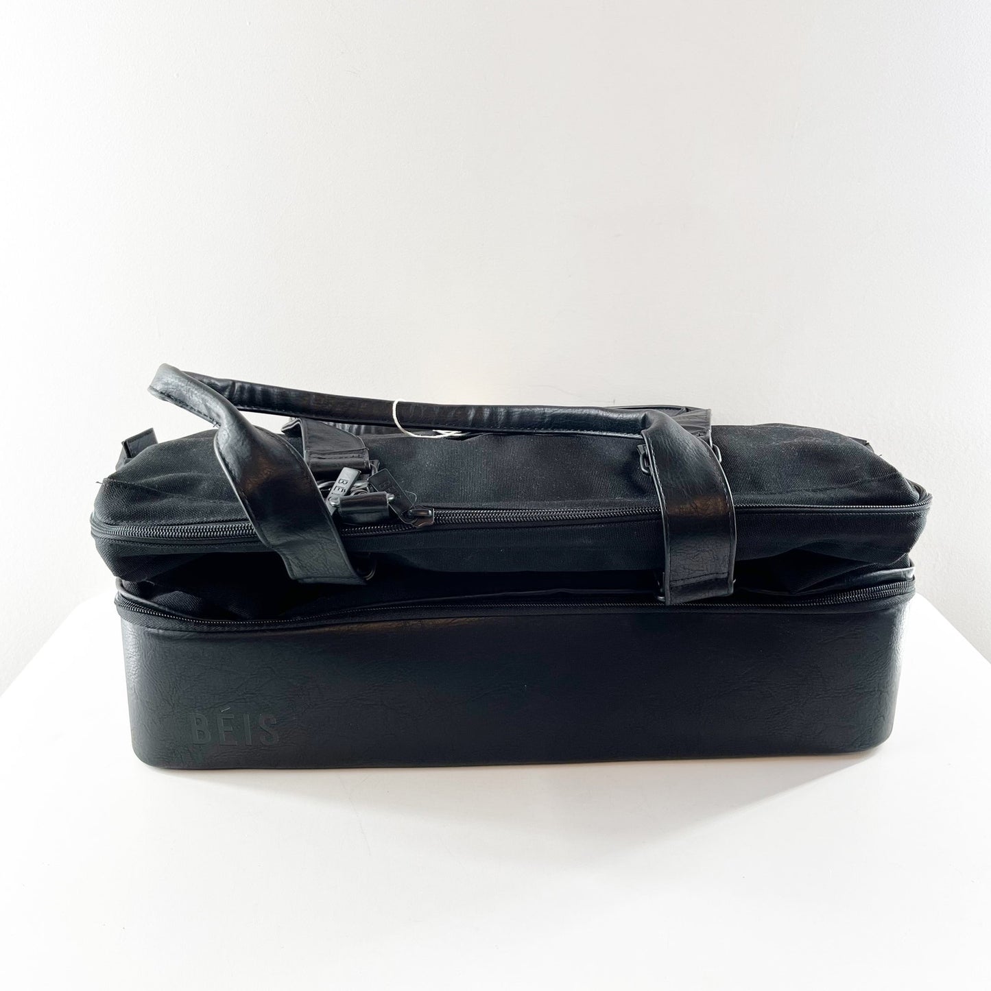 BEIS The Convertible Weekender Travel Duffle Carry On Luggage Bag Black