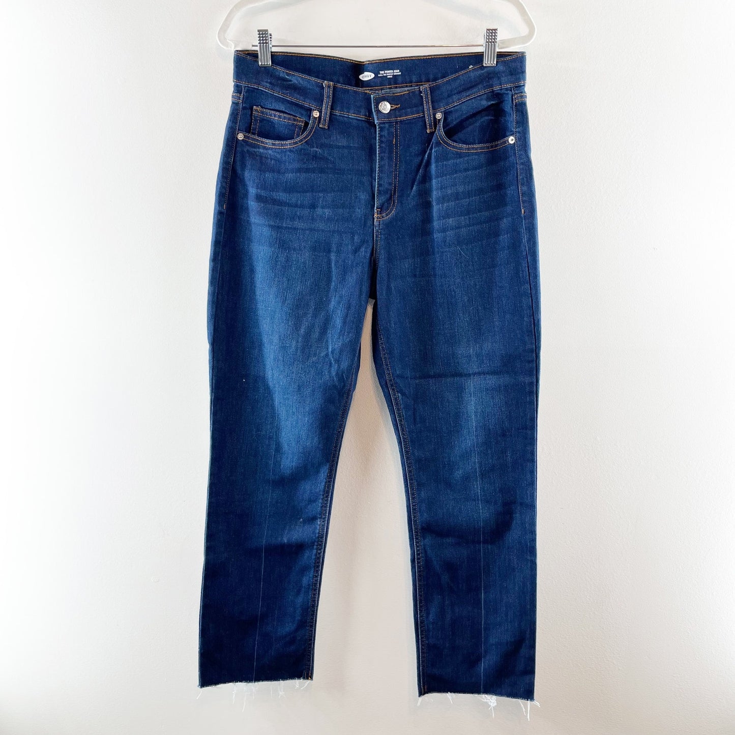 Old Navy The Power Jean Perfect Straight Ankle Dark Wash Blue 12