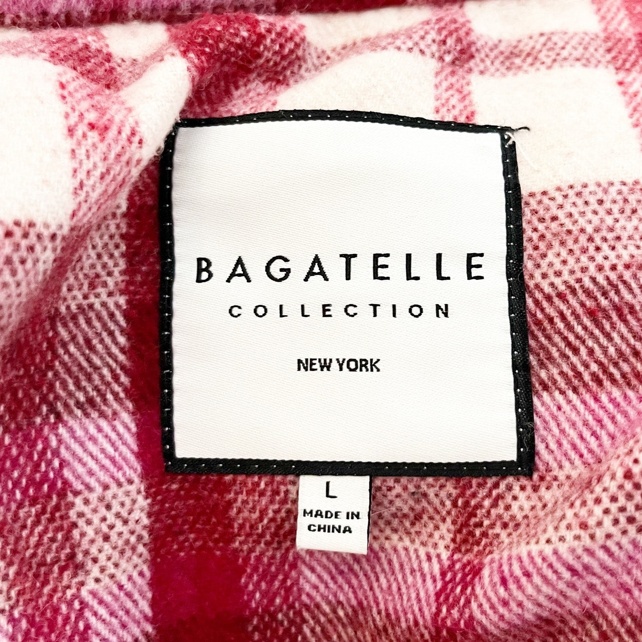 Bagatelle Long Sleeve Cropped Plaid Button Up Jacket Shacket Red Large