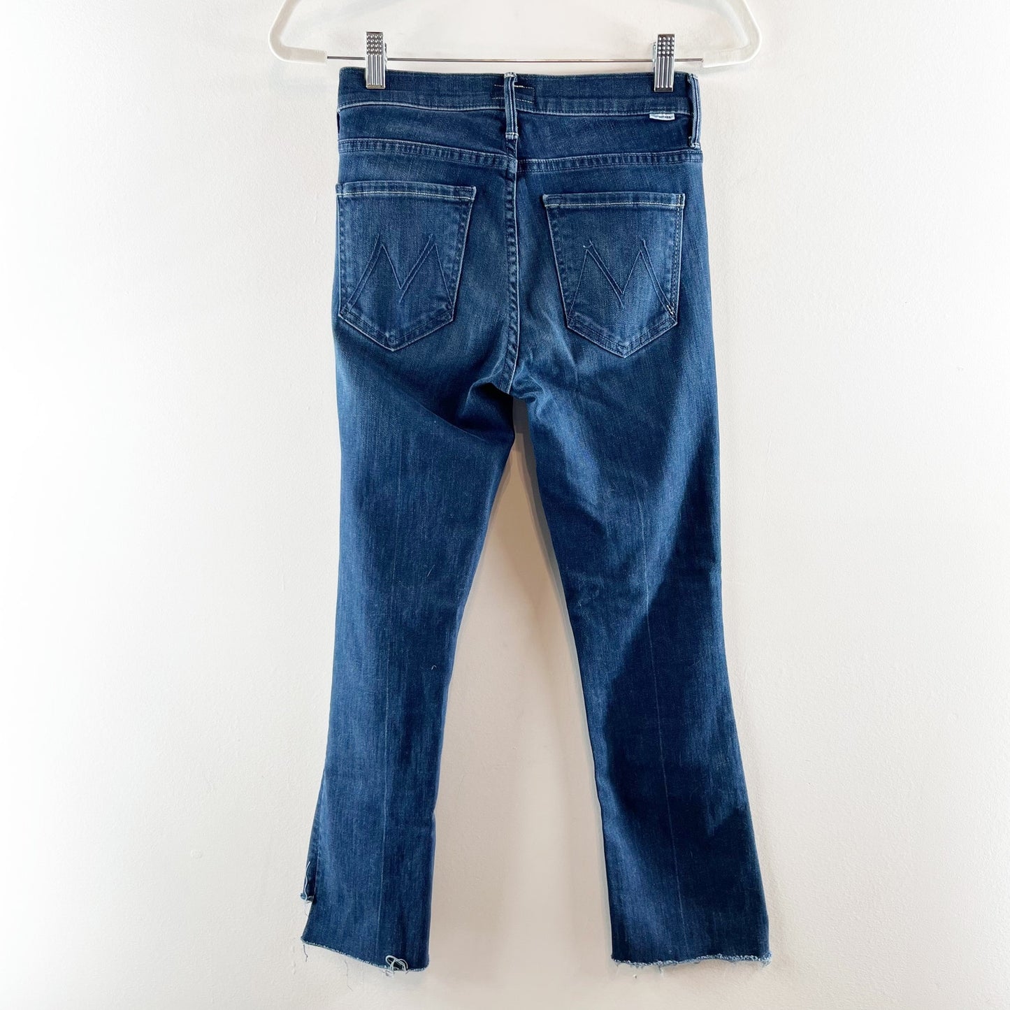 Mother The Insider Crop Step Fray High Rise Jeans Good For You Blue 26