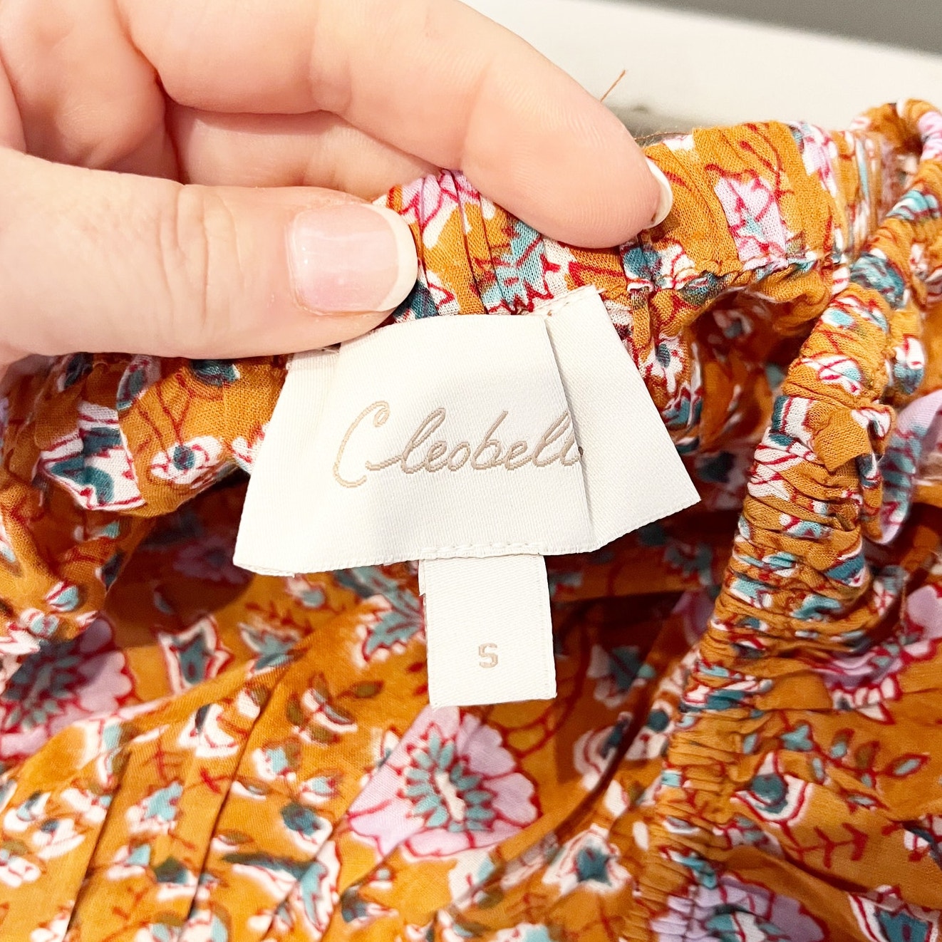 Cleobella Shania Blouson Sleeves Bouse Top Terracotta Floral Small