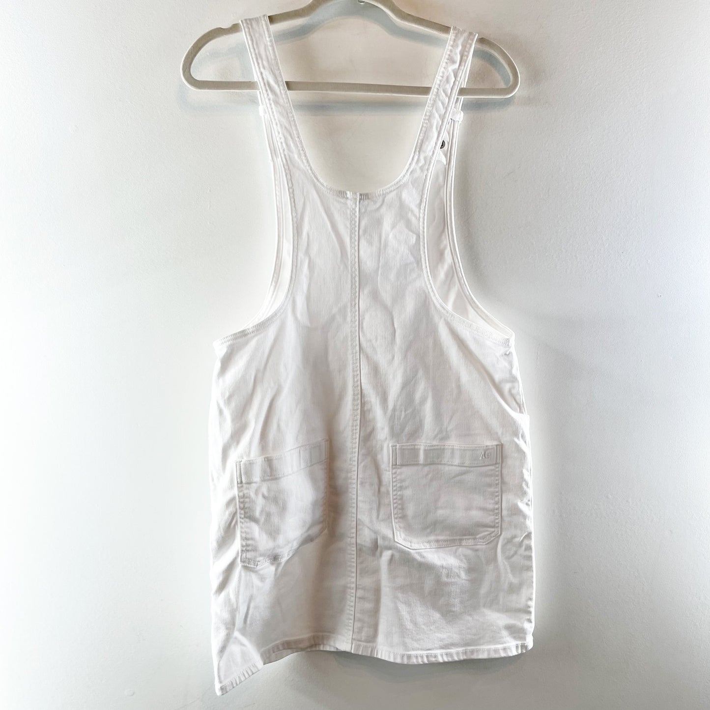 American Eagle Denim Overall Mini Dress White Medium