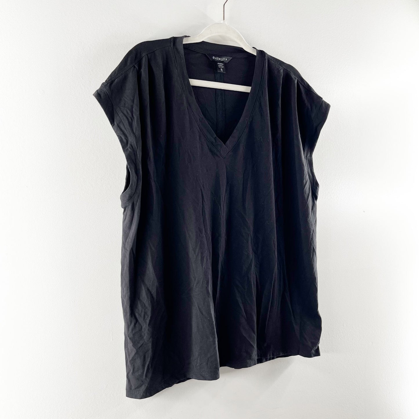 Athleta Outbound Twist Short Sleeve Tee Shirt Black XL