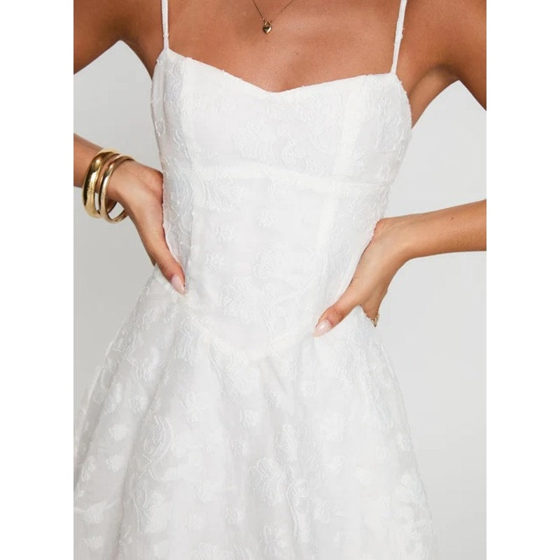 Princess Polly New Chapters Broderie Mini Dress White 0