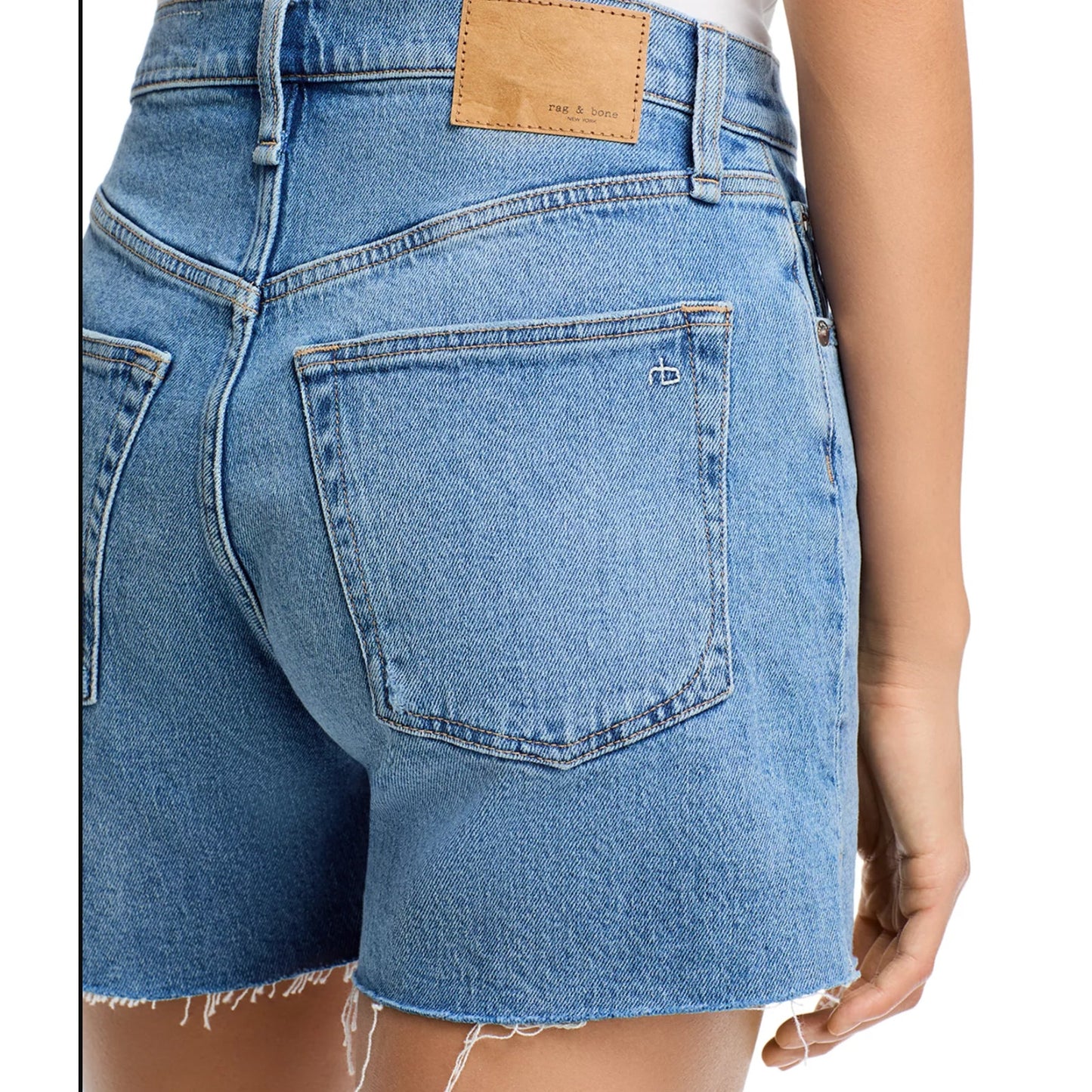 Rag & Bone High Rise Vintage Denim Cut Off Jean Shorts Peekskill Blue 28 / 6
