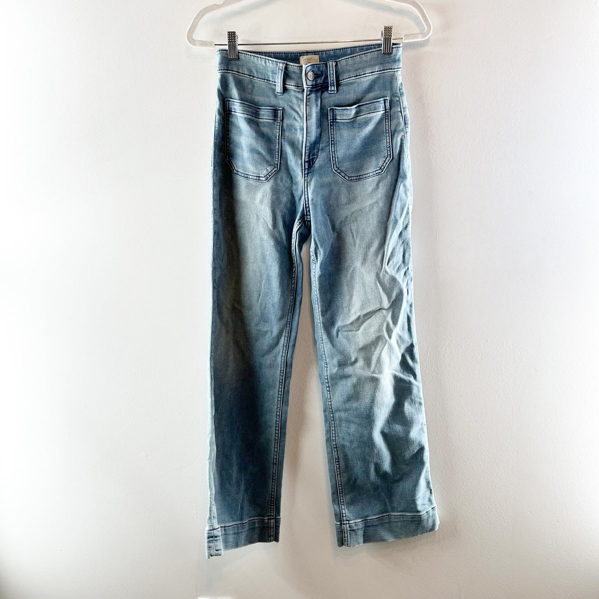 Faherty Terry Stretch Denim High Waisted Flare Leg Jeans Eastern Shore 27