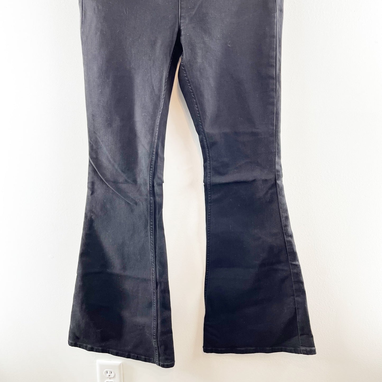 Free People High Rise Penny Flare Pull On Pants Jeans Black 30 / 10