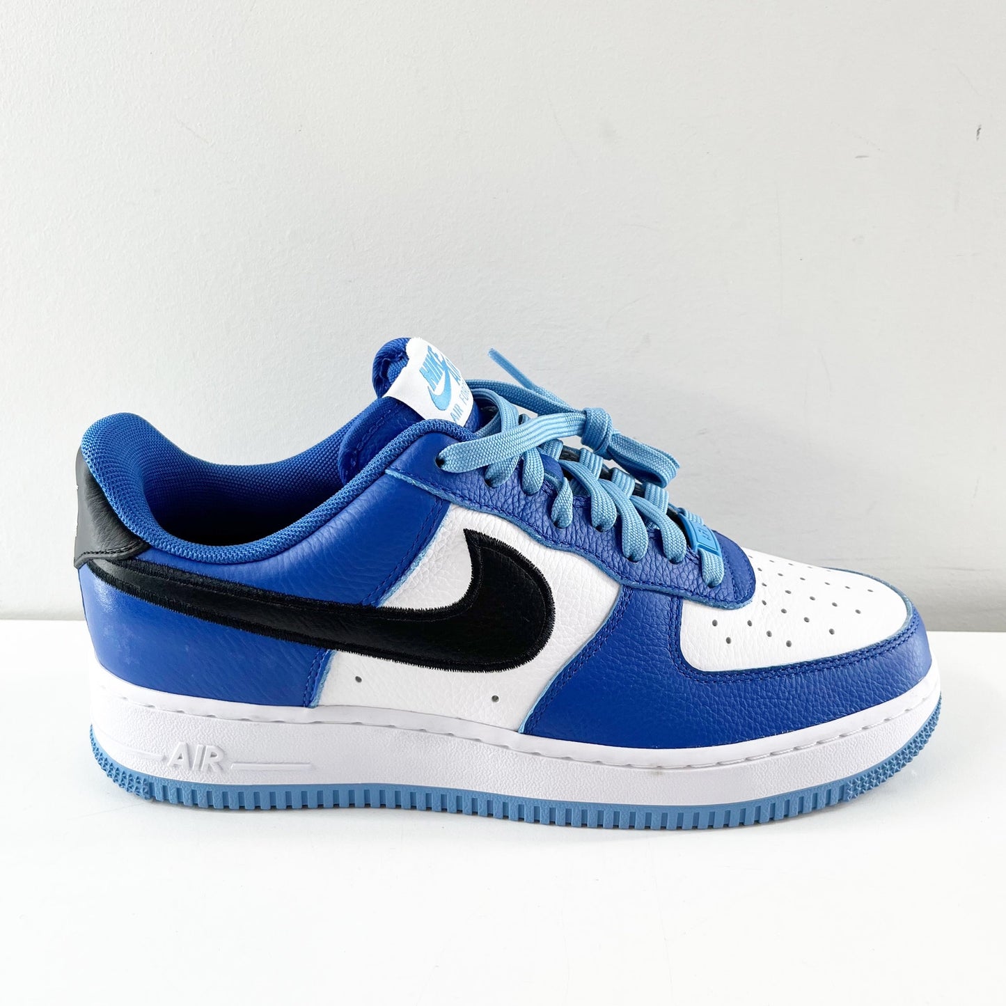 Nike Air Force 1 Low By You Lace Up Dunks Sneakers Blue White Black 9.5