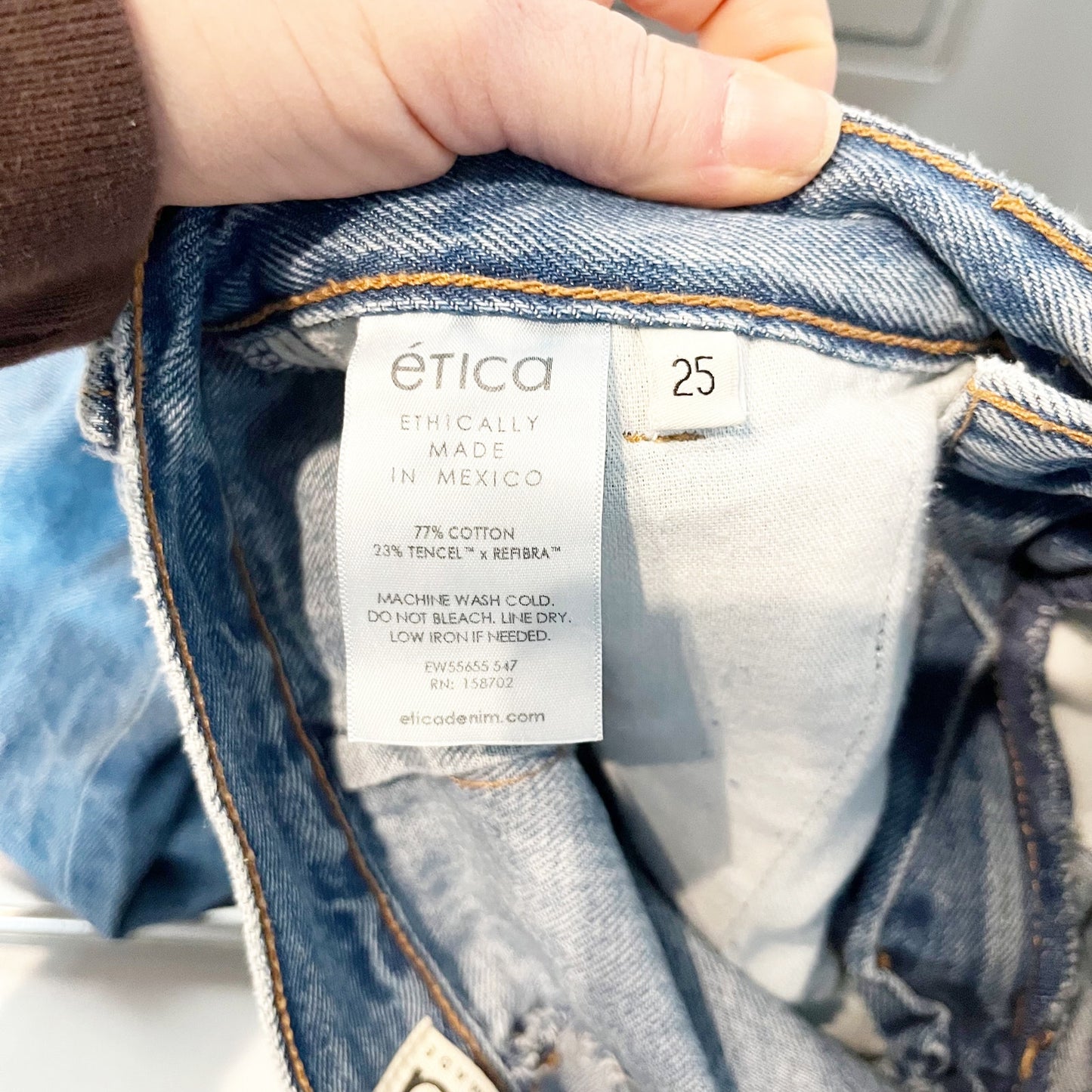 Etica Raven Pleated Front Wide Leg Trouser Jeans Blue 25