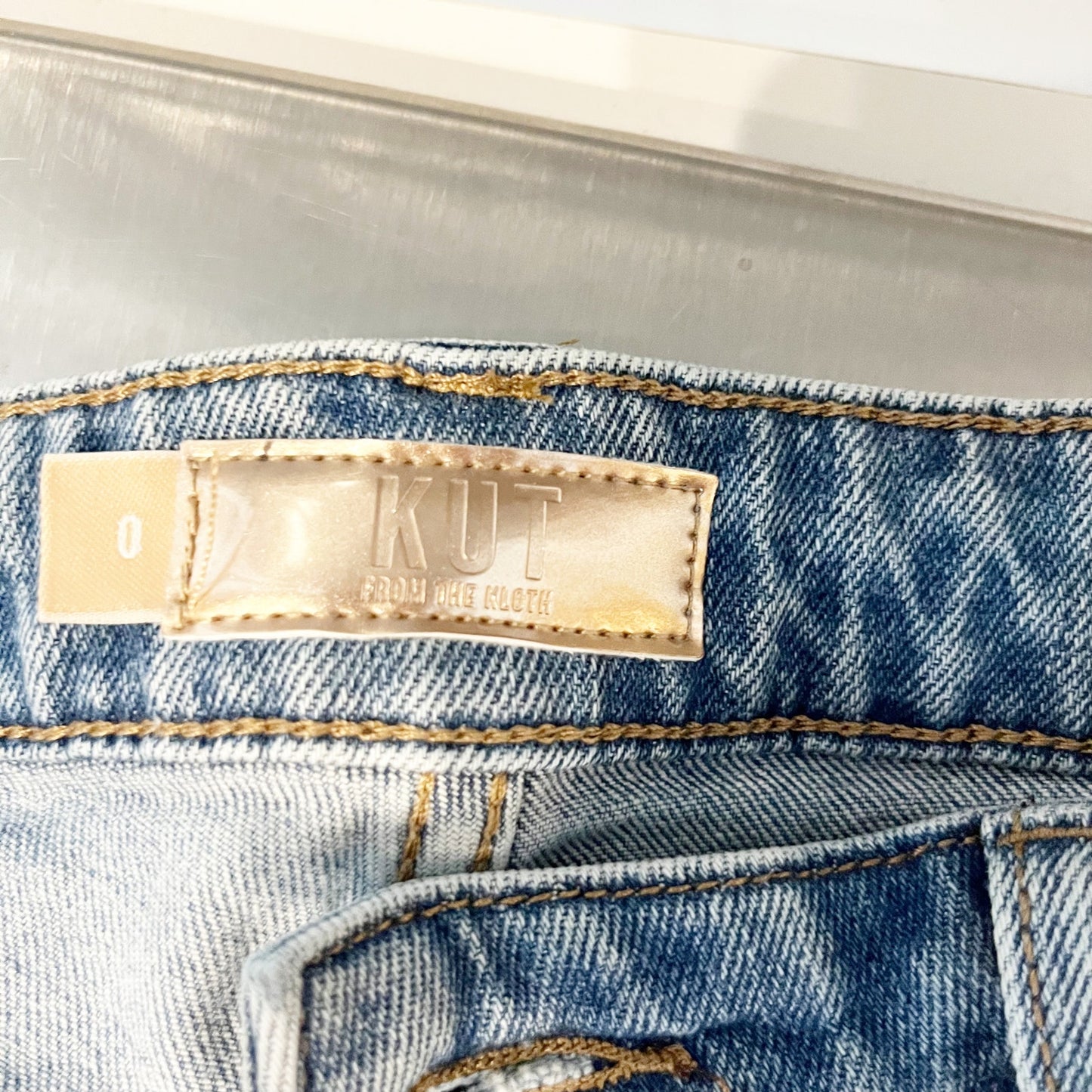 Kut From The Kloth Jane Mid Rise Cuffed Hem Jean Denim Shorts Blue 0