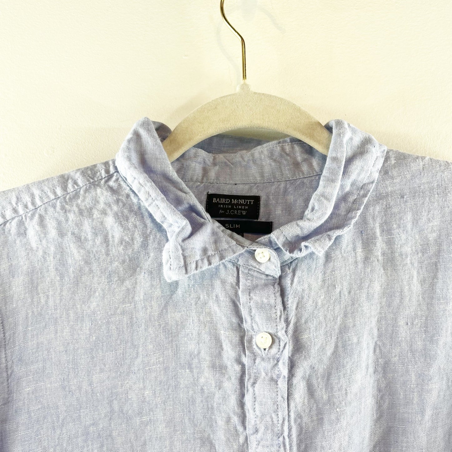 Baird McNutt Irish Linen for J.Crew Slim-Fit Button-Up Shirt Periwinkle Blue 12P