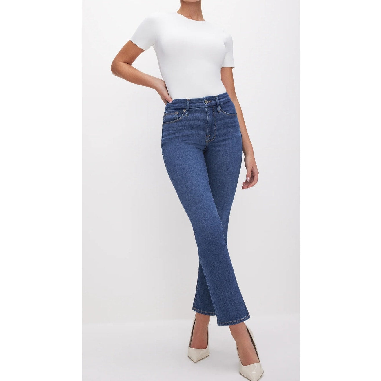 Good American High Rise Good Legs Straight Leg Jeans Blue007 10 / 30