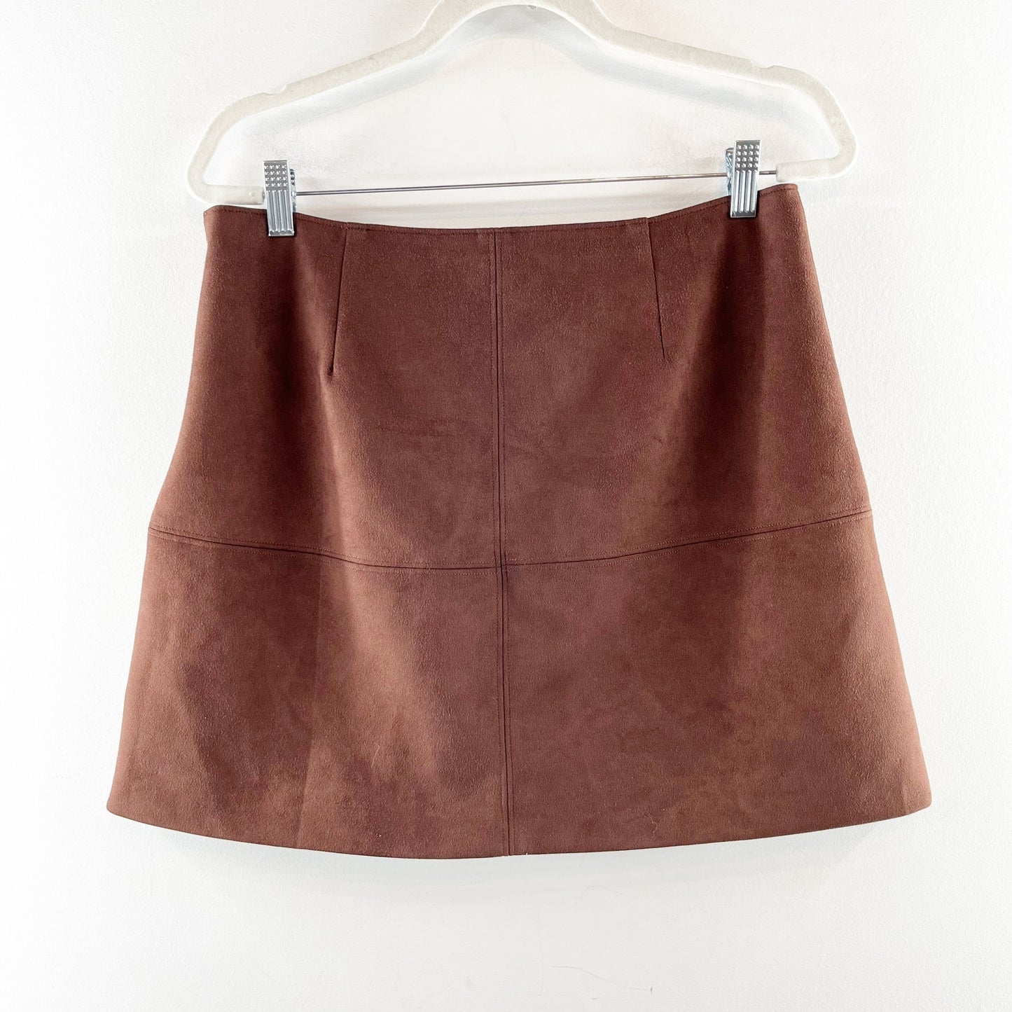 Tuckernuck Ganache Suede Meg Mini Skirt Chocolate Brown Large