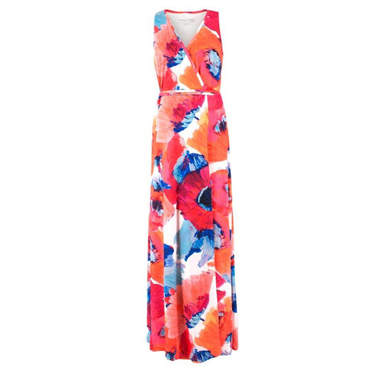 Trina Turk Sleeveless Floral Wrap Maxi Dress Pink 4