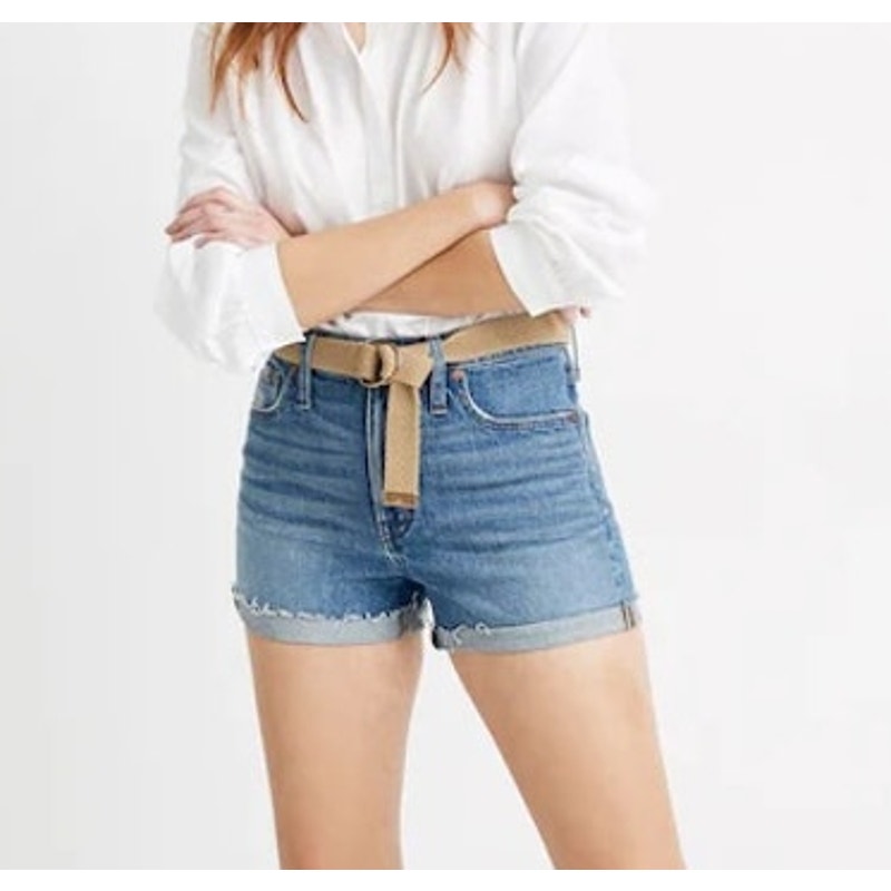 Madewell High Rise Stretch Cutoff Denim Shorts Blue 27