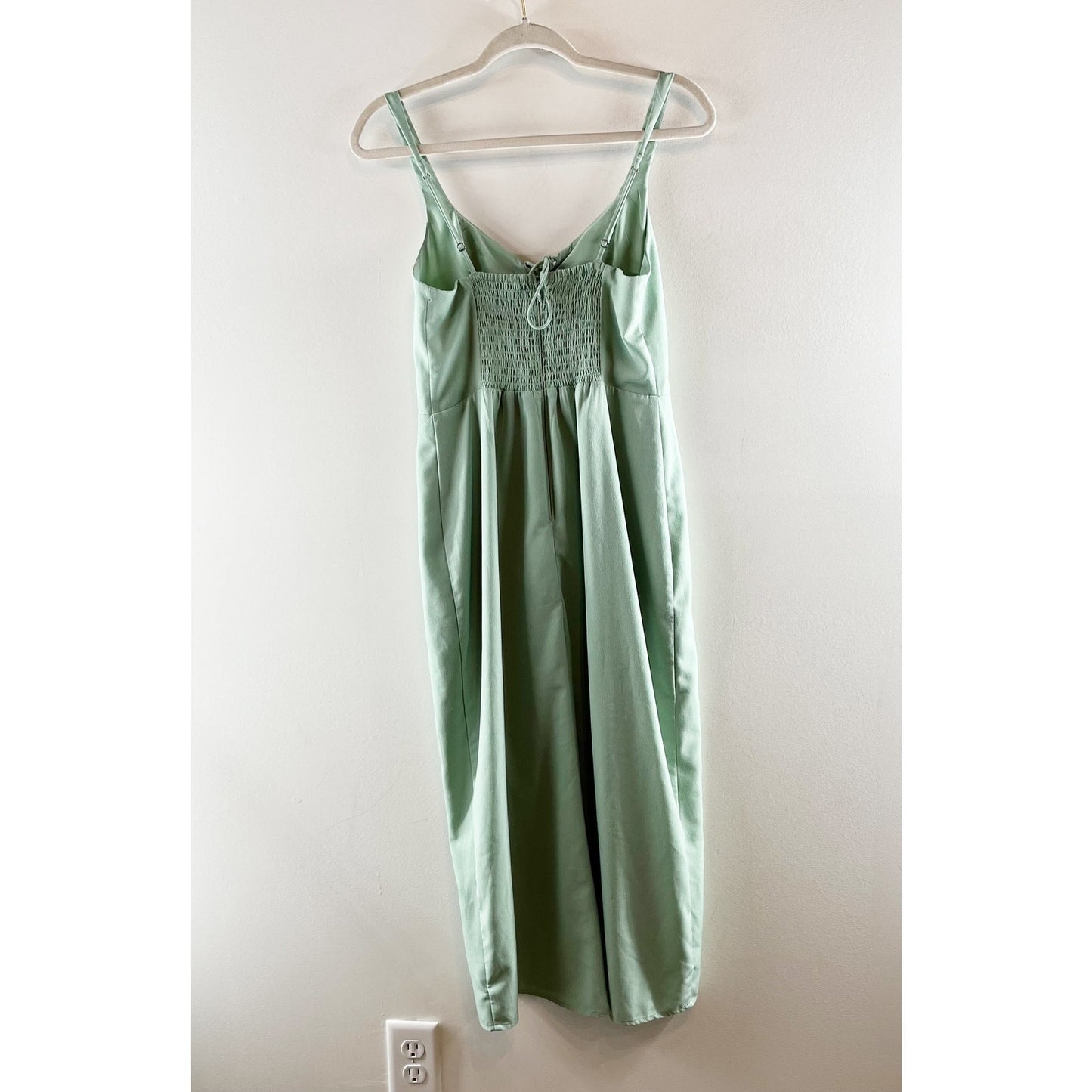 Abercrombie Lace Up Front Corset Slip Midi Dress Green Medium