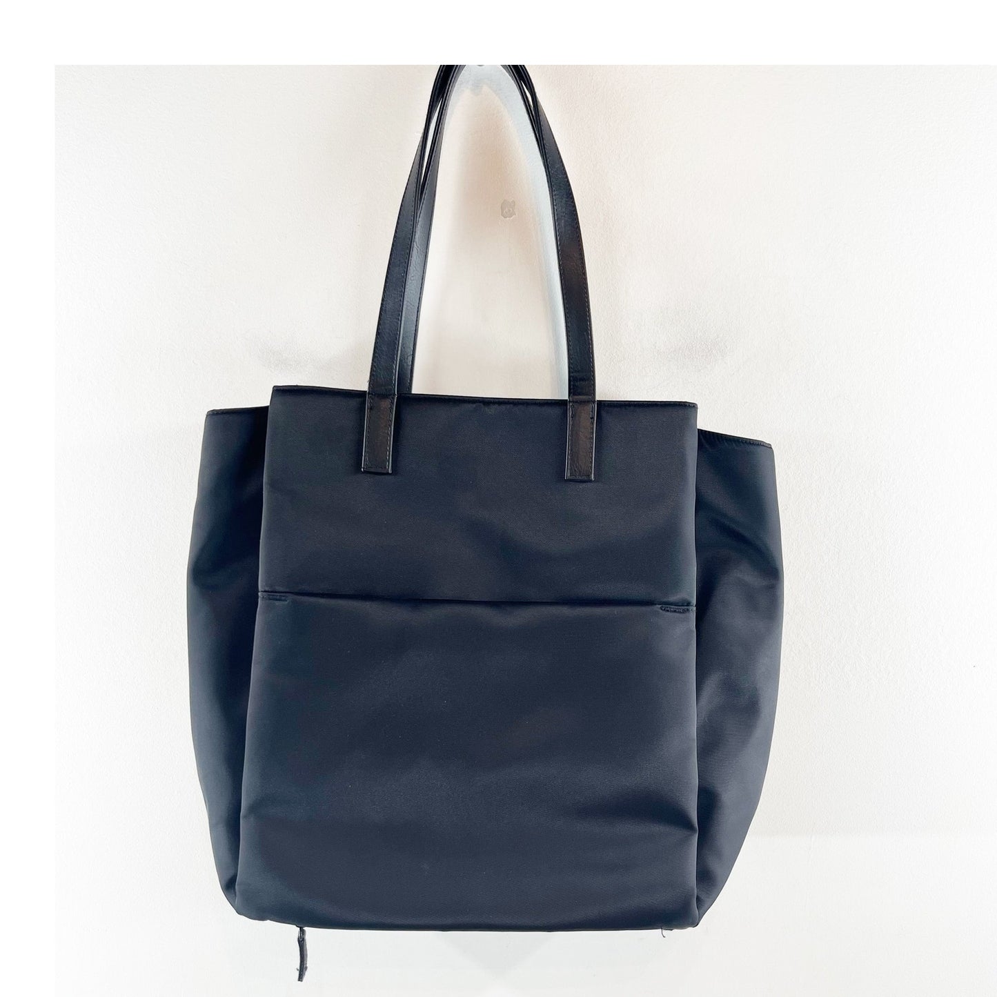 Beis The Commuter Tate Leather Nylon Bag Black