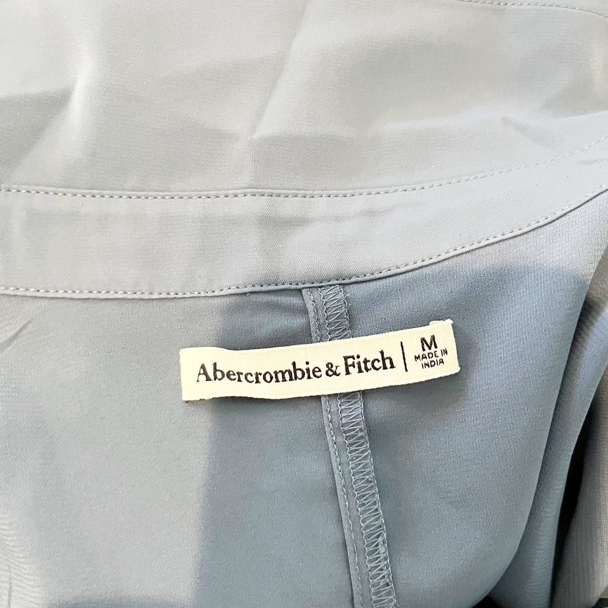 Abercrombie Long Sleeve V Neck Collared Wrap Mini Shirt Dress Blue Medium