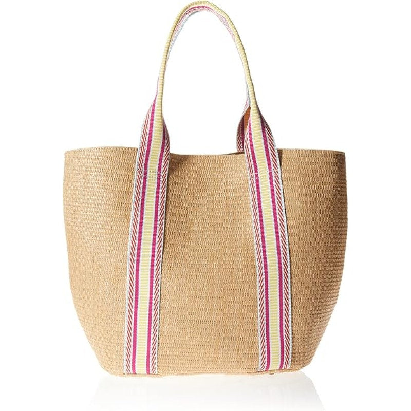 The Drop Tracy Large Tote Beach Bag Tan Pink