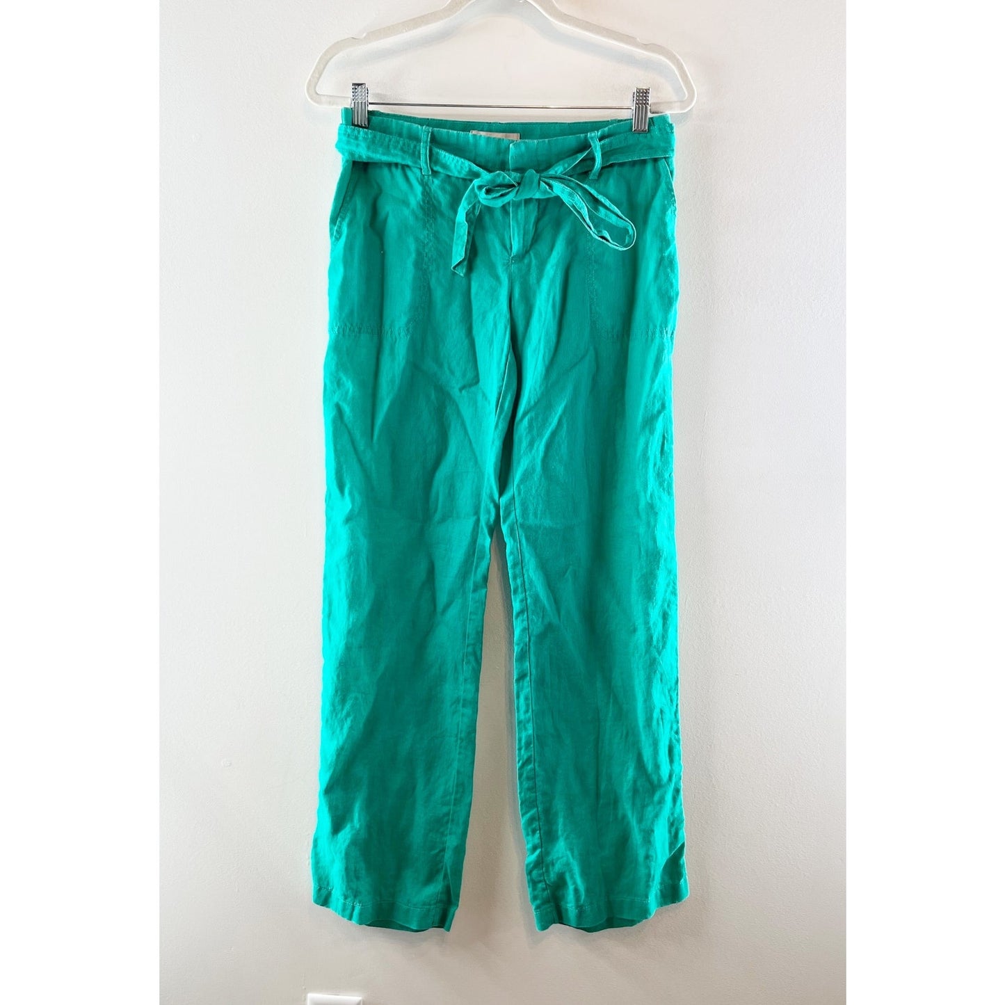 Banana Republic Low Rise Linen Beach Pants Palm Beach Turquoise Green