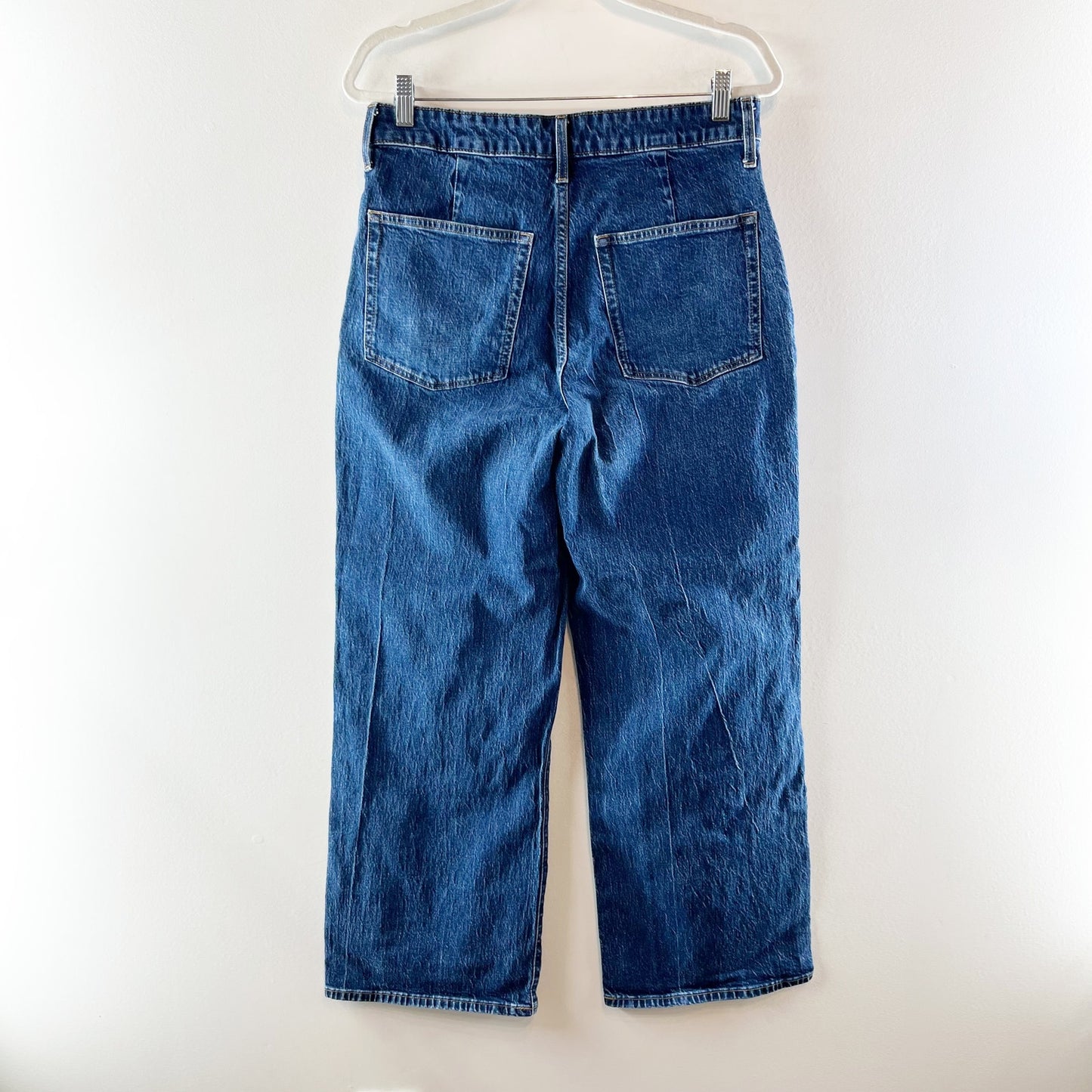J. Crew Curvy Full Length Slim Wide Leg Jeans in All Day Stretch Blue 30 / 10