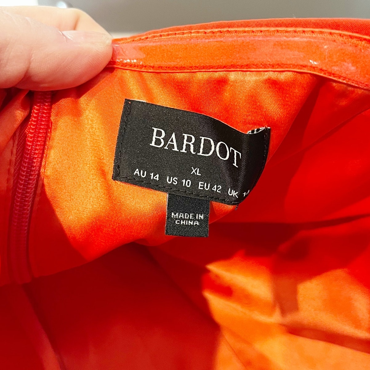 Bardot Saira Strapless Corset Top Slit Midi Dress Gown Formal Red XL