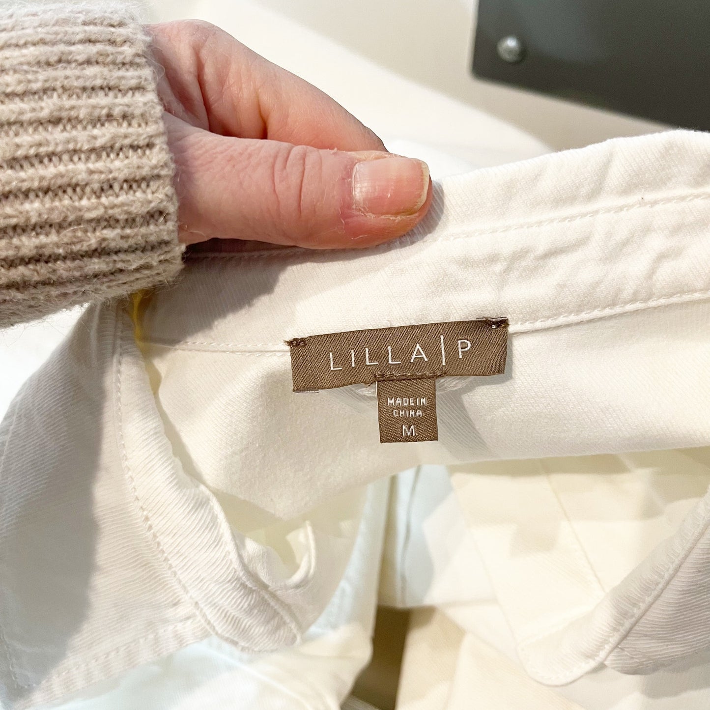 Lilla P Short Sleeve Button Up Belted Tie Waist Shirt Dress White Medium