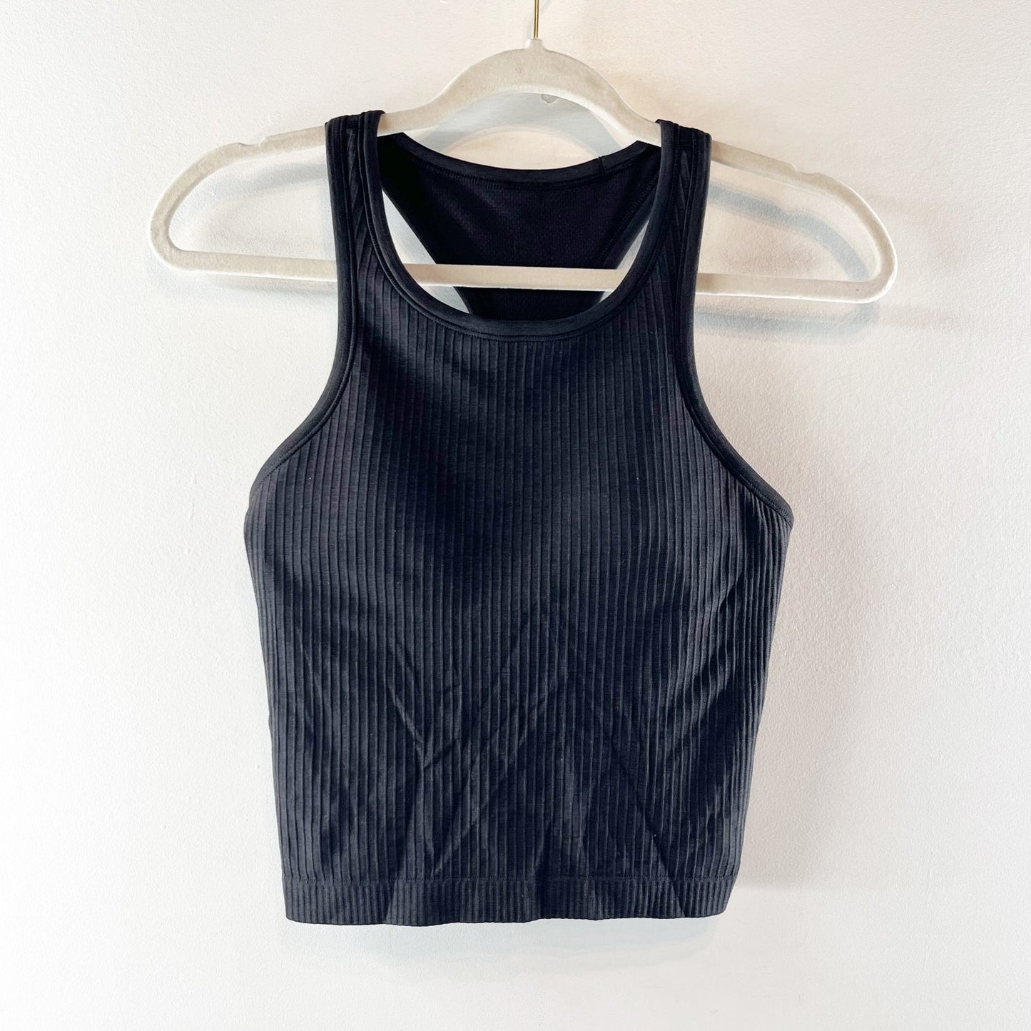 Lululemon Ebb To Street Ribbed Racerback Crop Tank Top Black 6