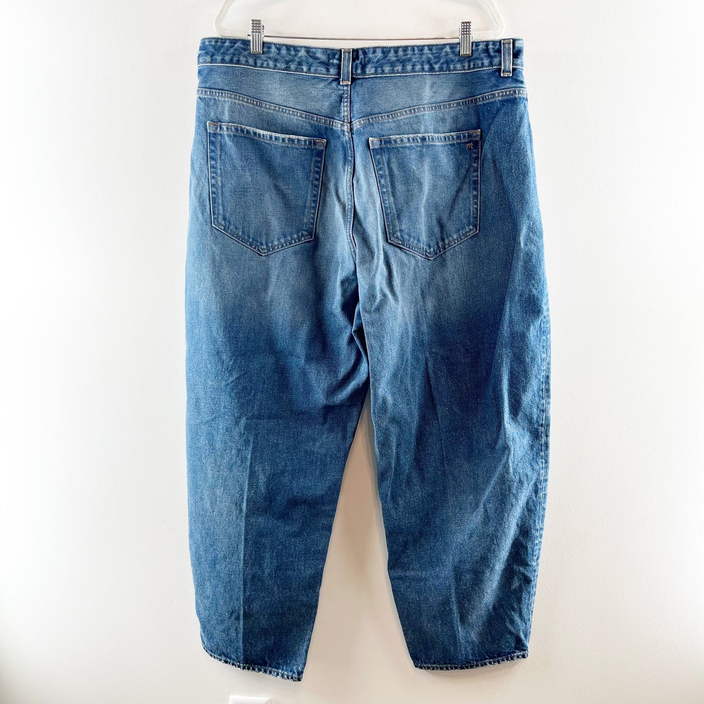 Madewell High Waisted Greendale Wash Rigid Denim The Balloon Jeans Blue Plus 16