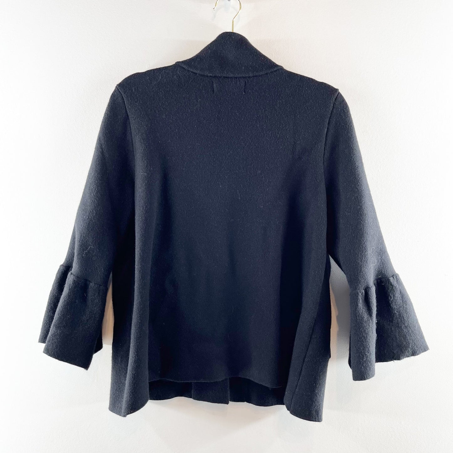 Anthropologie Blaise Soft Bell Sleeve Cardigan Jacket Black Medium