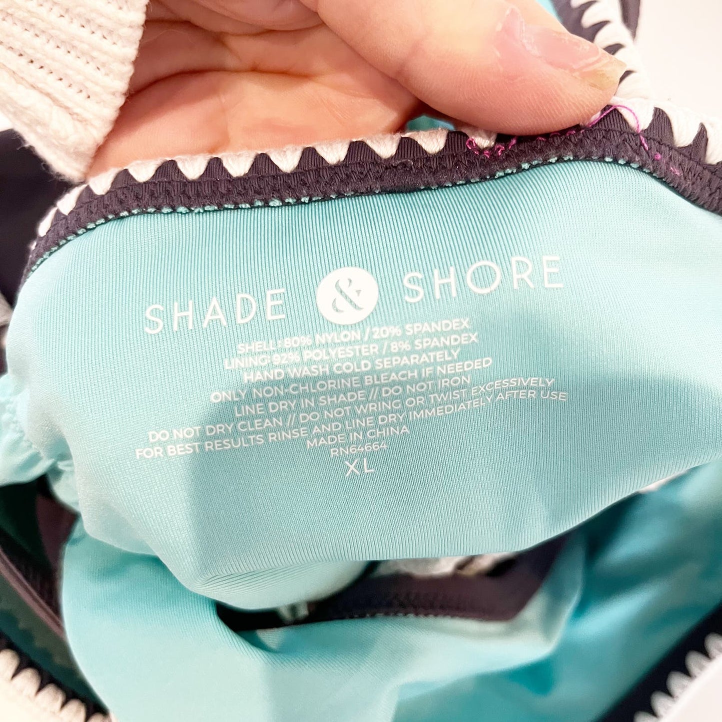 Shade & Shore Two Piece Cheeky Bikini Swimsuit Blue XL / 36D