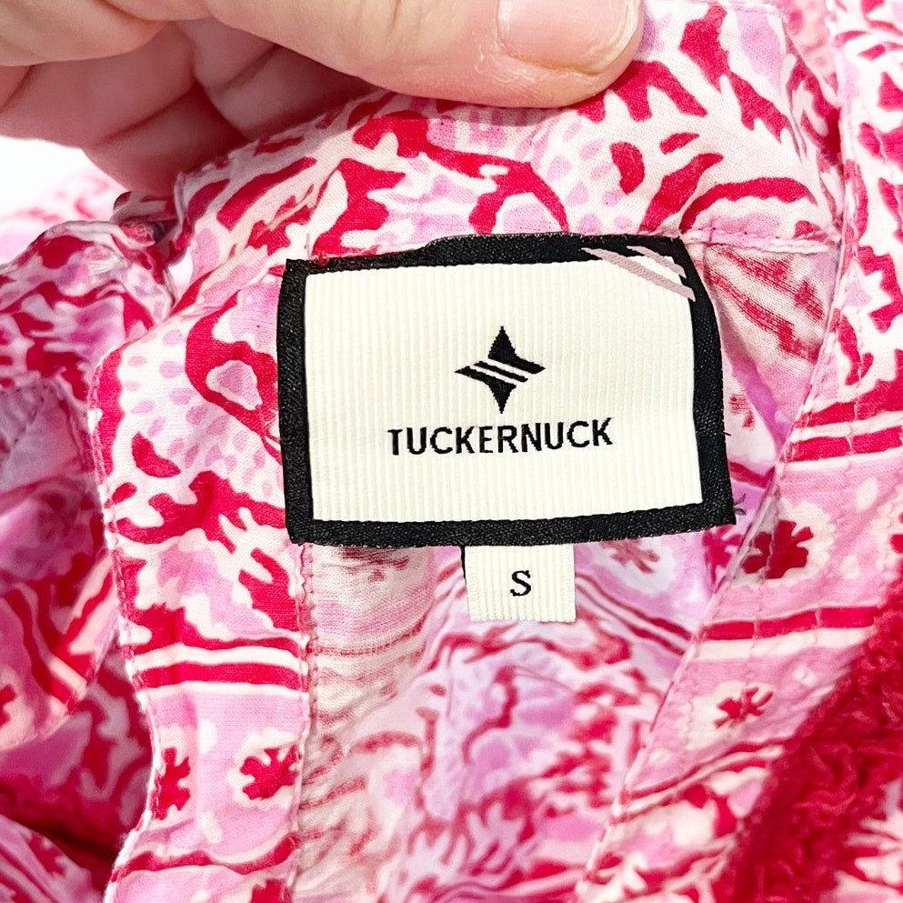 Tuckernuck Heat Wave Catalans Cotton Mini Cover Up Dress Pink Red Small