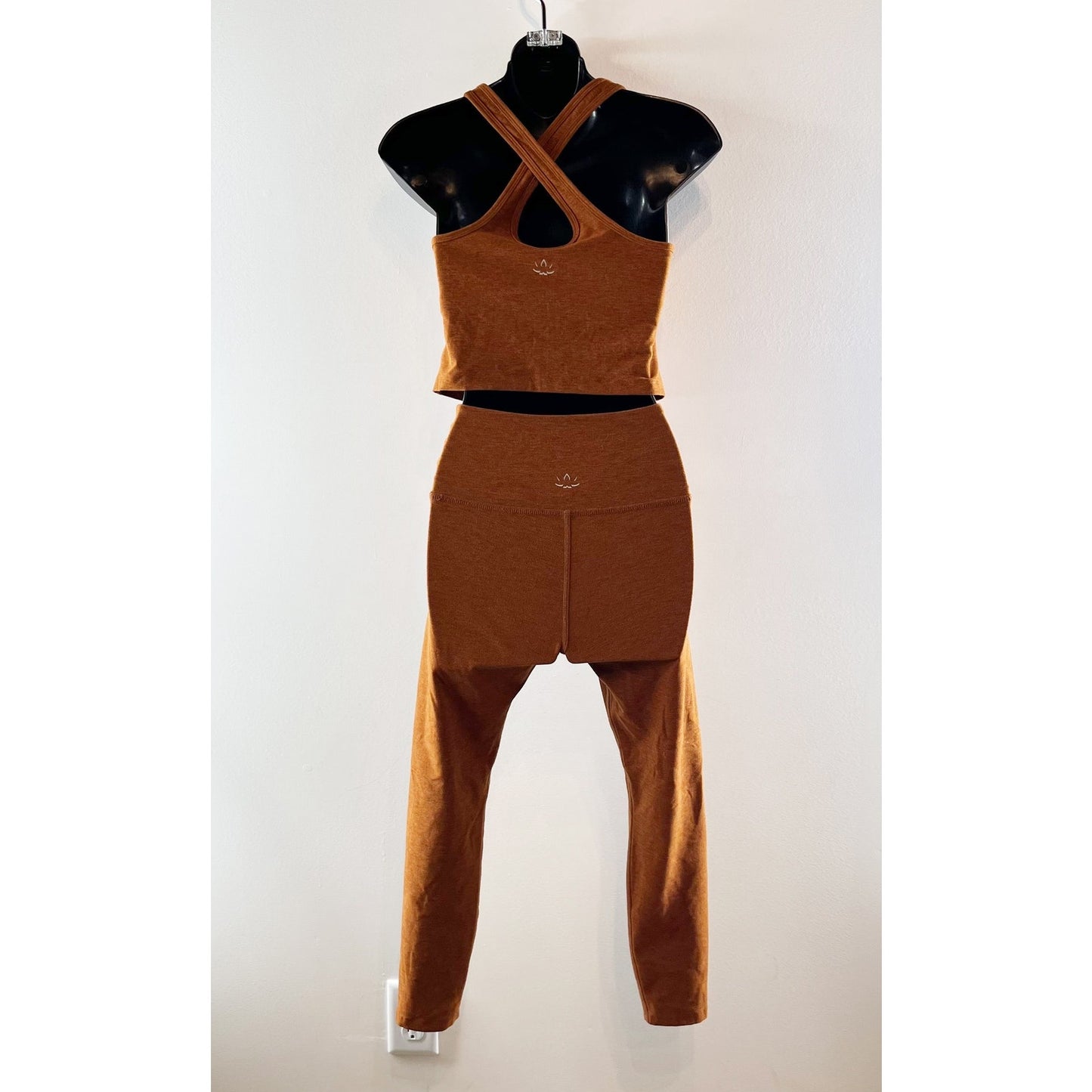 Beyond Yoga Refocus Spacedye Cropped Tank Top and Midi Leggings Set Cinnamon