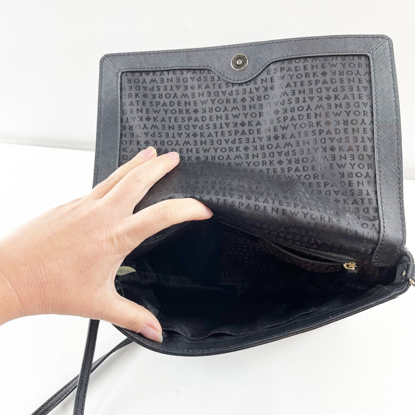 Kate Spade Rectangle Crossbody Purse Bag Leather Black