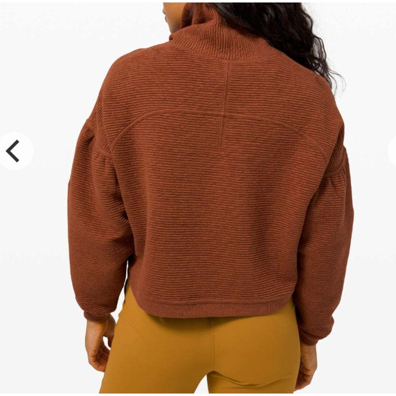 Lululemon Peaceful Moments Pullover Heathered Ancient Copper Rust Brown 12