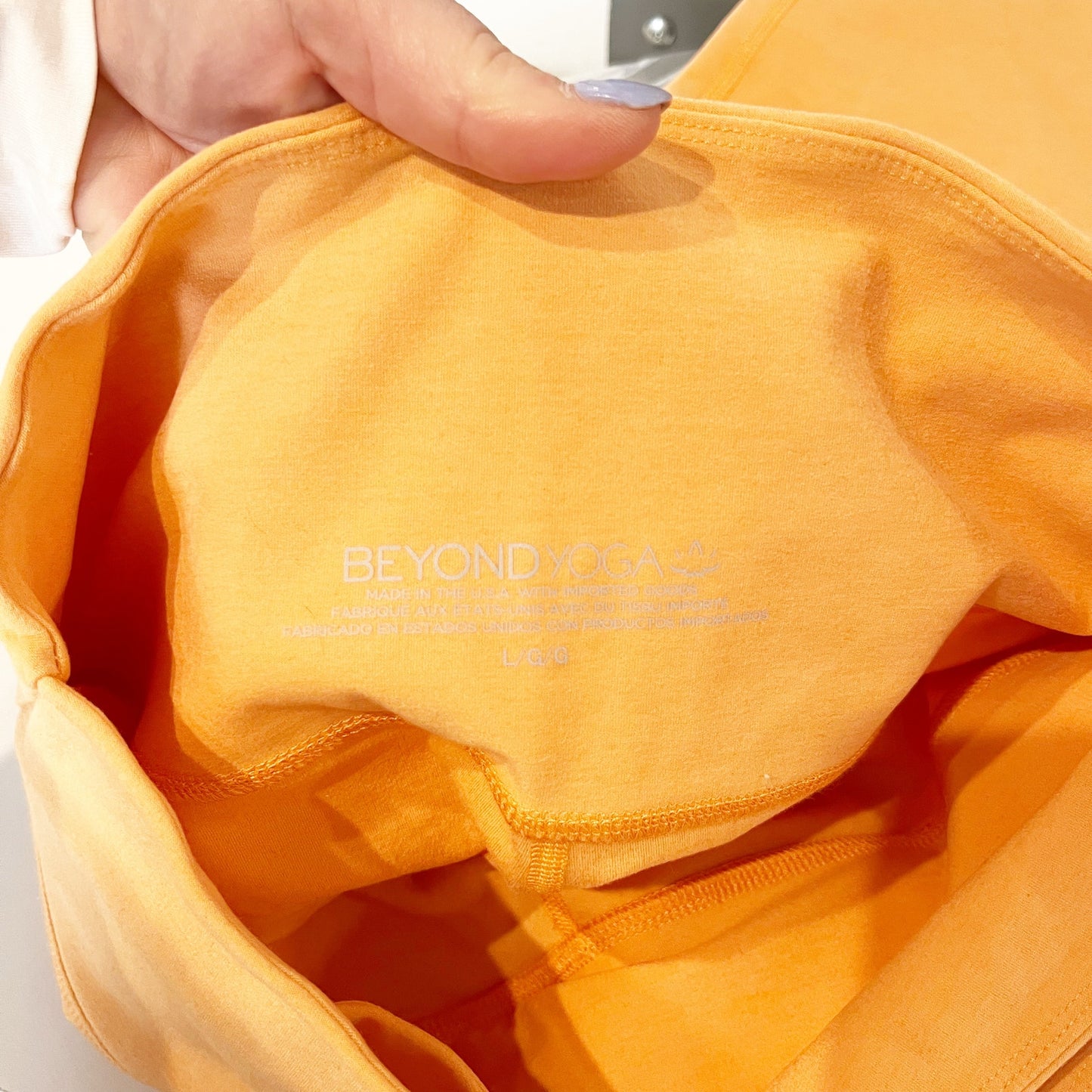 Beyond Yoga At Your Leisure High Waisted Midi Legging Light Orange Large