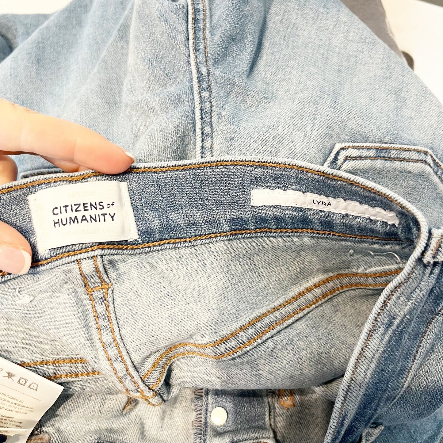 Citizens of Humanity Lyra High Rise Cropped Wide Leg Patch Pocket Jeans Blue 26
