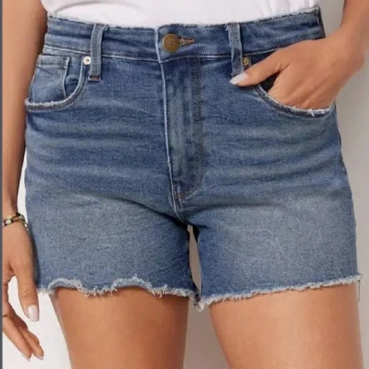 Evereve The Ever Cutoff Stretch High Rise Denim Jean Shorts Blue 30