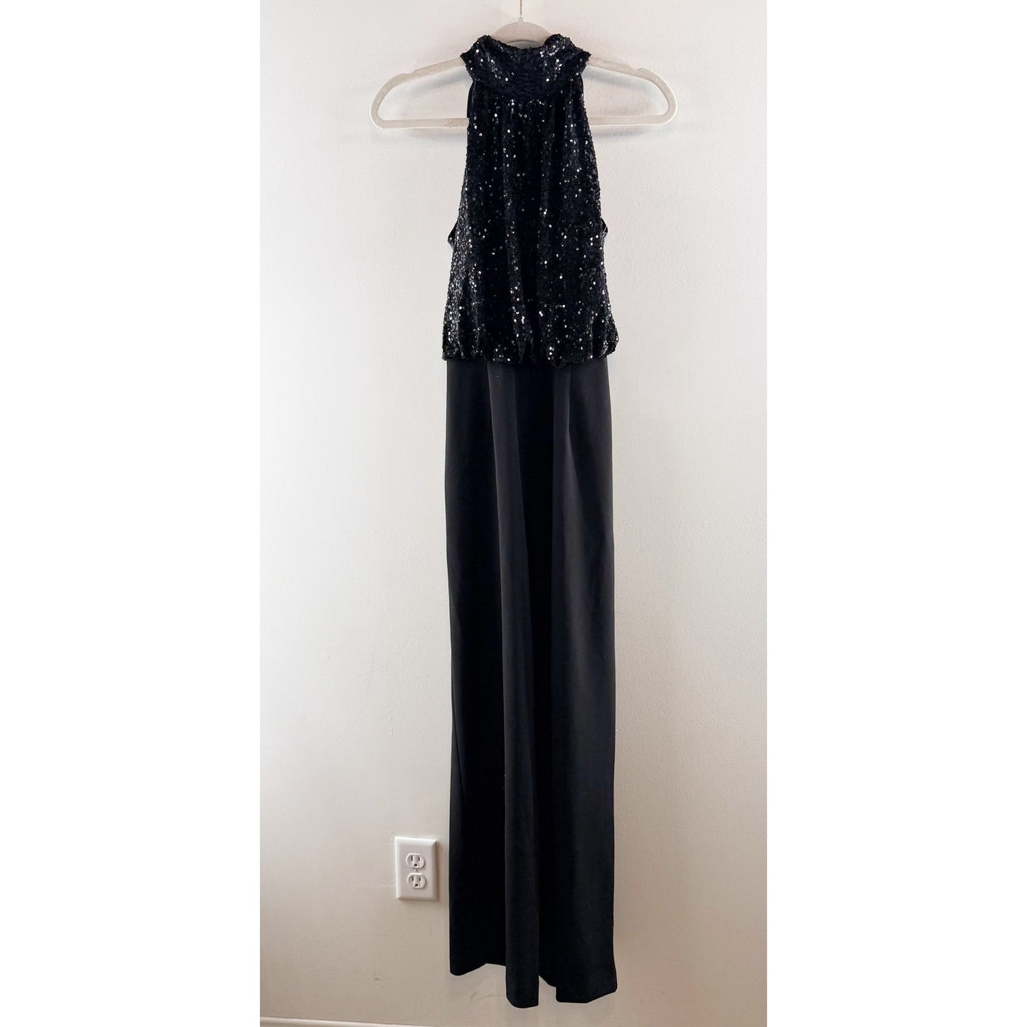 Eliza J Sleeveless Sequin Wide Leg Jumpsuit Black 4