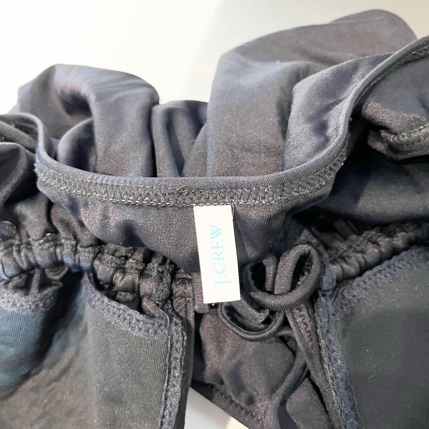J. Crew Plunge Tie Front One Piece Bathing Suit Black Medium