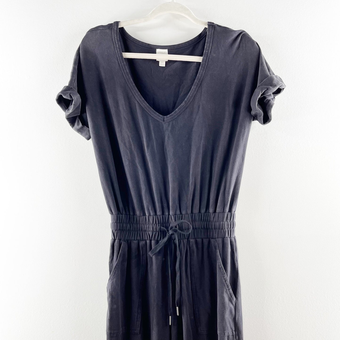 Roan + Ryan Evereve Sloan Short Sleeve Jogger Jumpsuit Black XS