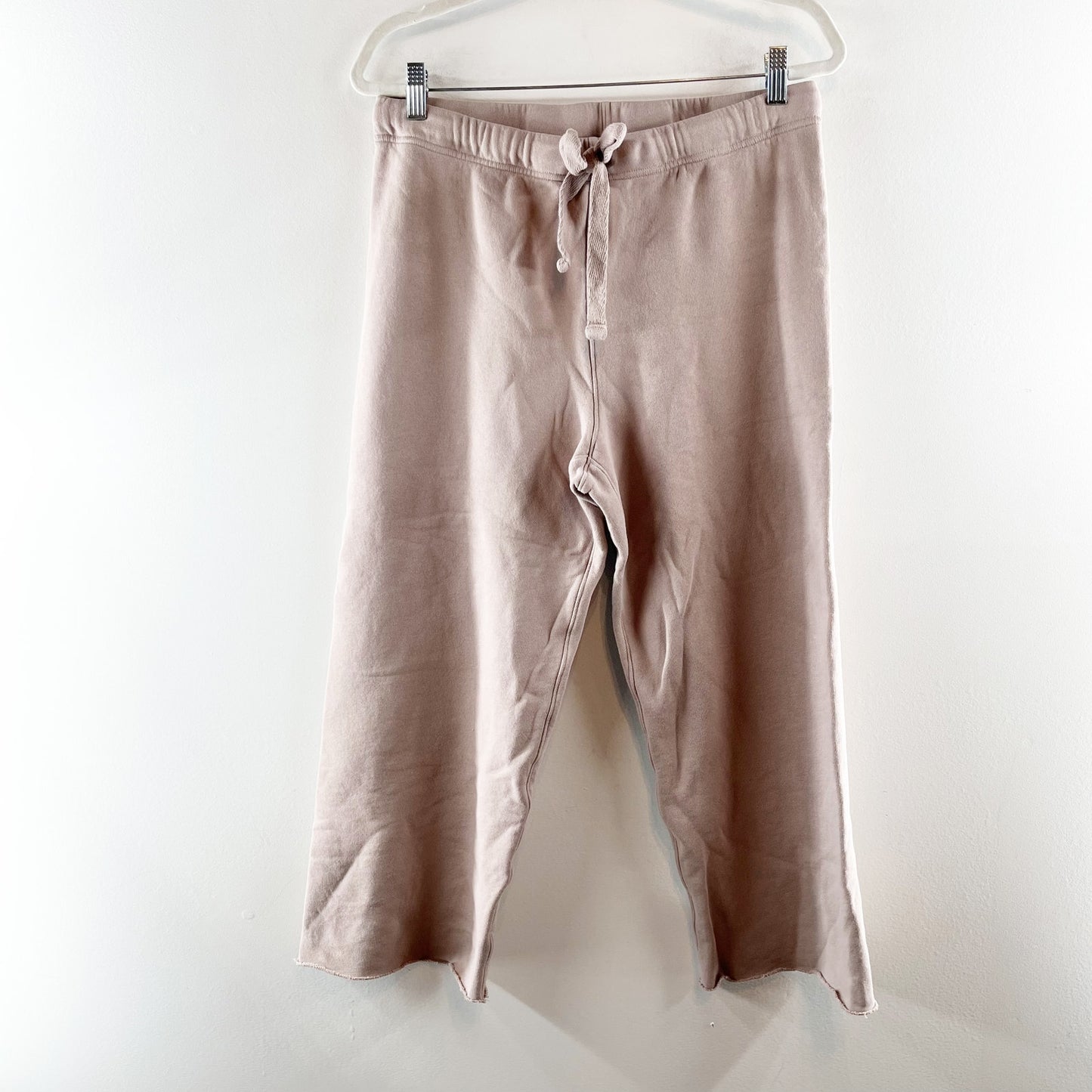 Frank & Eileen Catherine Favorite Wide Leg Cropped Sweatpants Biscotti Tan M