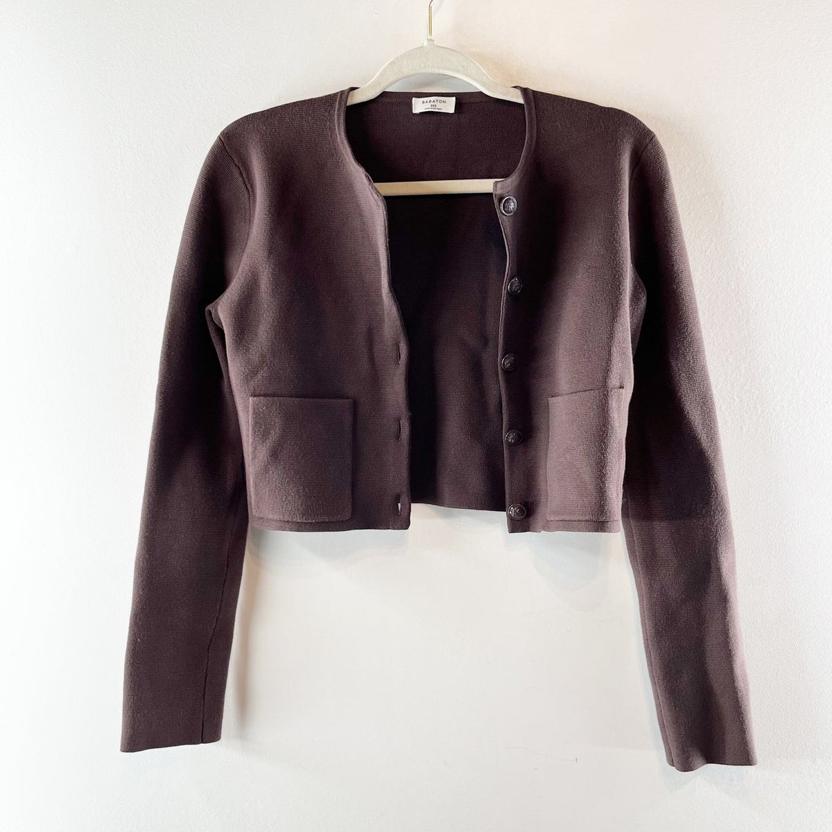 Aritzia Notable Wonder Yarn Cardigan Rich Mocha Brown XXS