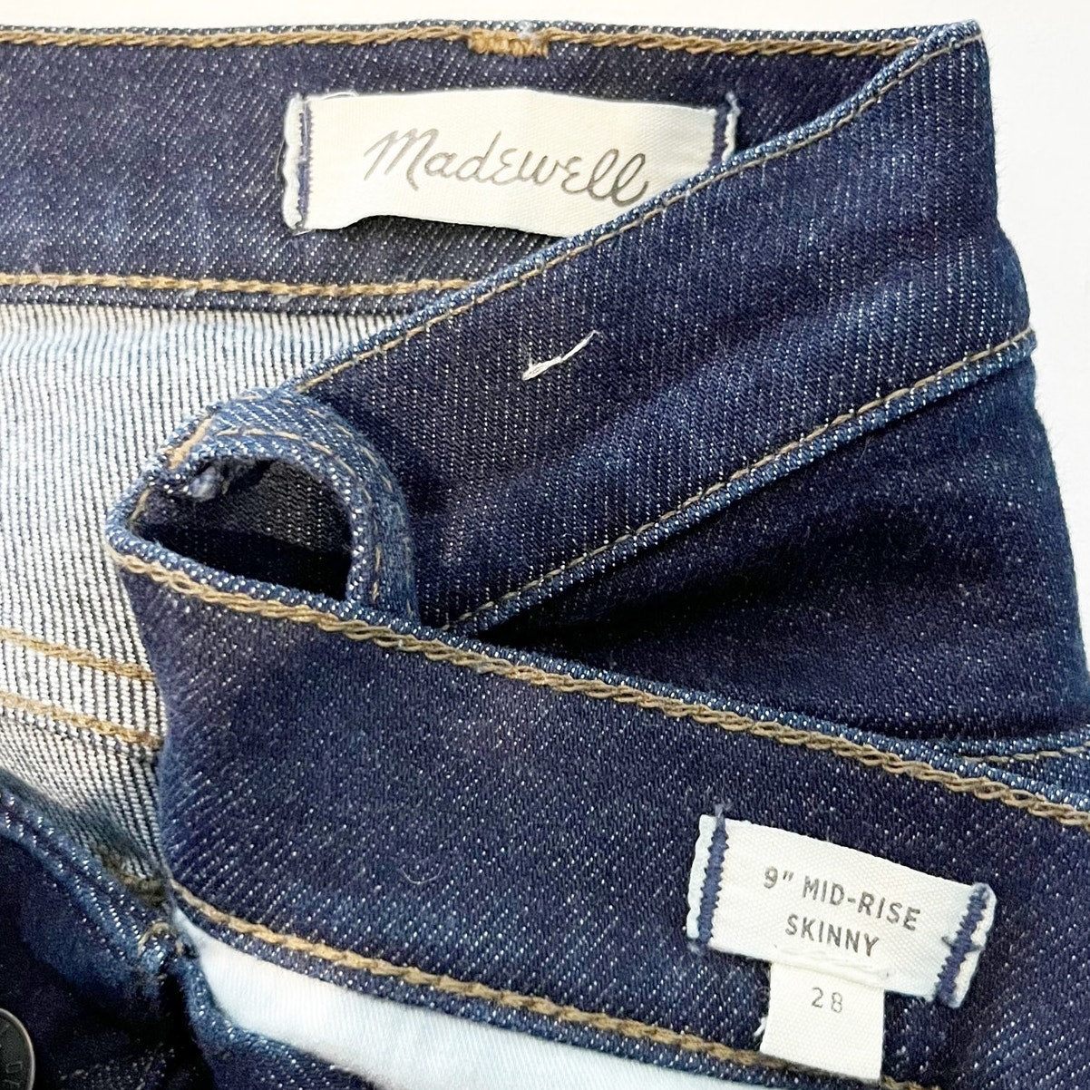 Madewell Mid Rise 9" Skinny Jeans Dark Wash Blue 28 / 6